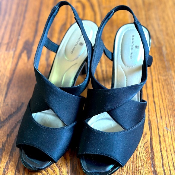 Bandolino Open Toe Black High Heels Size 9 Worn Once - Picture 6 of 6